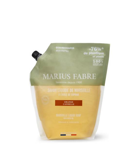 Sapone liquido Marsiglia profumo di Buccia d'arancia e cannella 1L