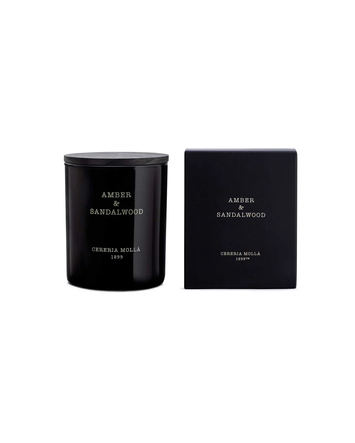 Candela da 230 g in ambra e sandalo