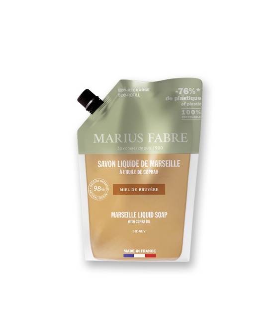 Sapone liquido di Marsiglia, miele, Eco-ricarica 1L