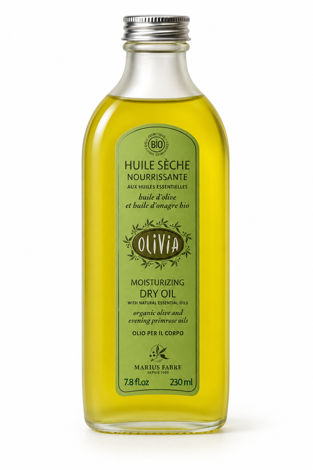 Olio secco con olio d'oliva e olio di enotera, biologico certificato 230 ml